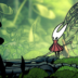 An image of Hornet from Hollow Knight: Silksong standing amidst a verdant landscape.