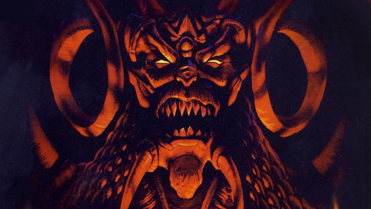 Diablo leers from the cover of Diablo 1.